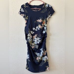 Isabel Maternity by Ingrid & Isabel Navy Floral Midi Dress